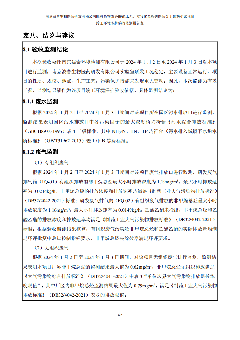 （已压缩）眼科药物溴芬酸钠工艺开发转化及相关医药分子砌块小试项目竣工环境保护验收监测报告表公示本_43.png